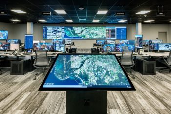 Lee County Sheriff's Office Real-Time Intelligence Center (RTIC) with video walls for situational awareness and ergonomic consoles