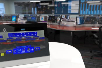 Audio-visual control system touch screen for operations center workstation management