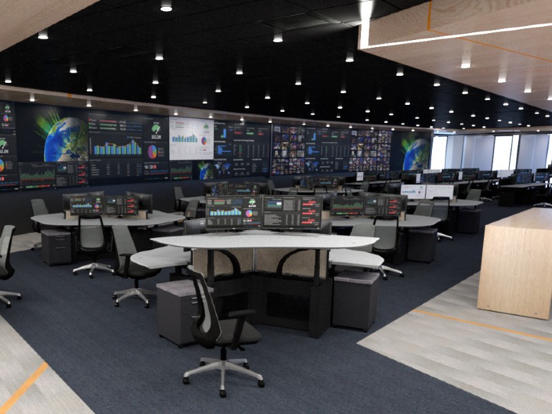 full color rendered image of operations center