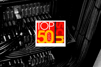 TOP 50 2017 Systems Contract & Design award logo on server equipment background