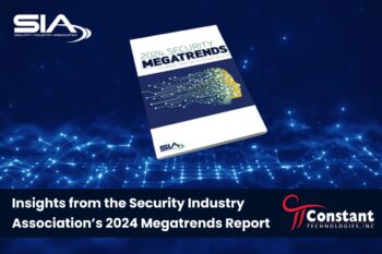 a book titled 2024 security megatrends sits on a blue background