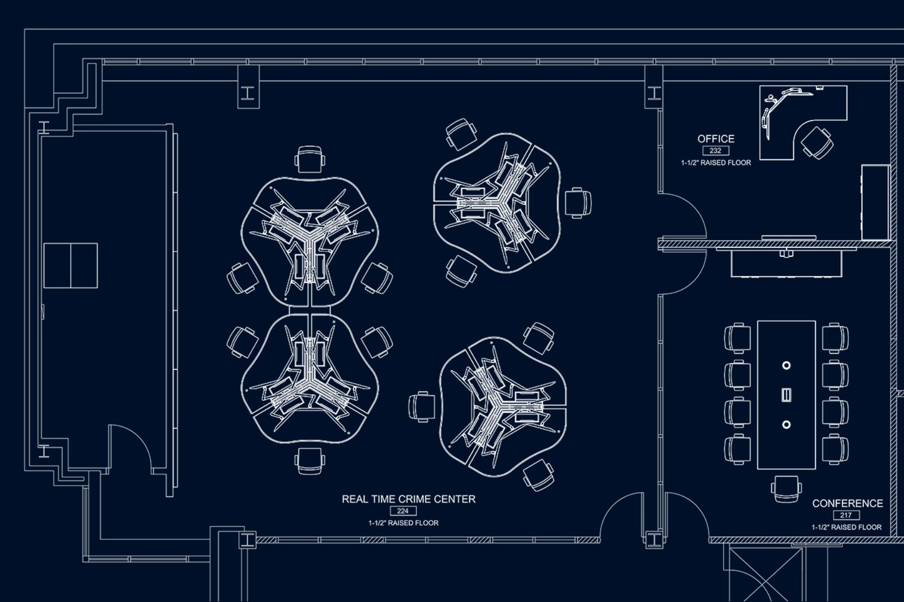 Real Time Crime Center architectural floor plan blueprint