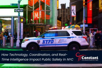 NYPD cruiser in NYC, importance of Real Time Crime Center