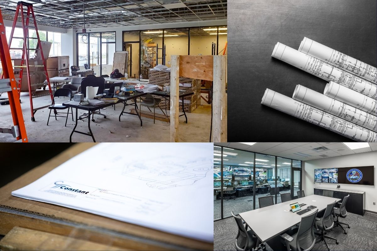 collage of construction to finished product process